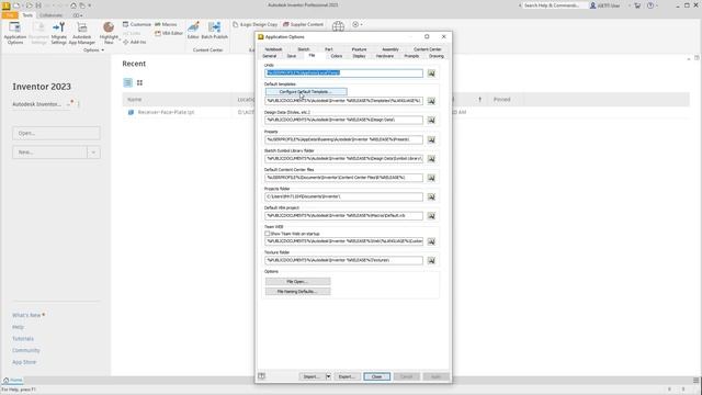 #13 Configure Default Templates | Autodesk Inventor