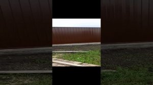 Забор красивый, с лентой , рамками из проф трубы