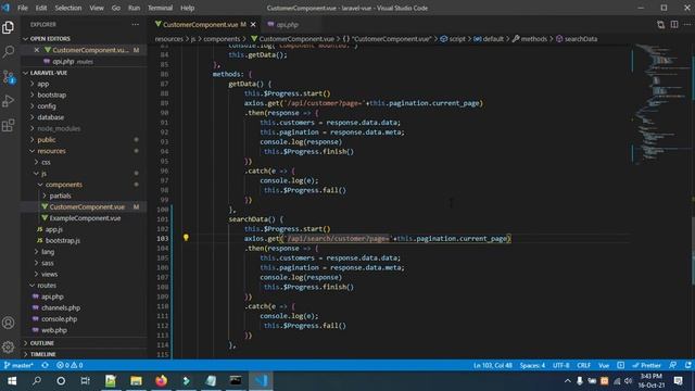 08.  Laravel and Vue js Realtime Search Functionality without page reload