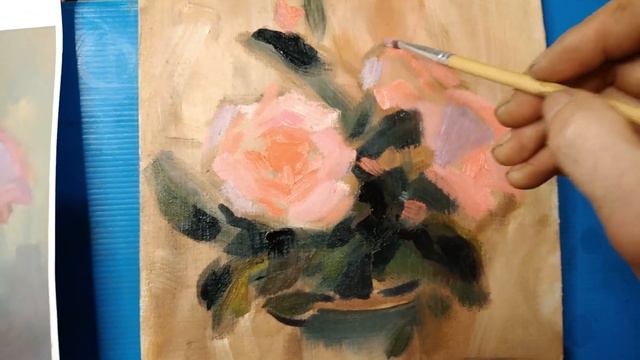Oil painting.  Bouquet of roses.  Как написать розы маслом.  Serhulya TV