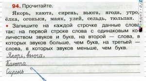 Упражнение 94 - ГДЗ по Русскому языку Рабочая тетрадь 3 класс (Канакина, Горецкий) Часть 1