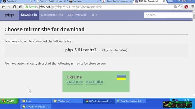 Symfony Framework Установка и настройка локального сервера Denver Open Server tutorial1