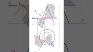 Начертательная геометрия. Касательная  плоскость и нормаль к поверхности конуса.
