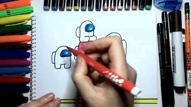Как нарисовать семью АМОНГ АС/   How to draw AMONG US family