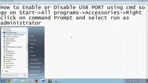 How to enable or disable USB PORT using cmd   YouTube