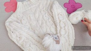 СВИТЕР УКОРОЧЕННЫЙ С КОСАМИ  ИЗ ХЛОПКА  И В ПОДАРОК ЛЮБОЙ МАСТЕР КЛАСС