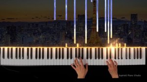 Tokyo Twilight - Melody Bober - Piano Synthesia Tutorial + Sheet Music