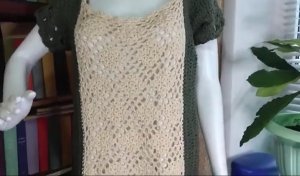 Простая двухцветная кофточка крючком. Часть 2.mp4