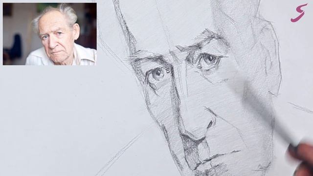 Онлайн-урок «Портрет пожилого мужчины» | Как нарисовать портрет пожилого мужчины