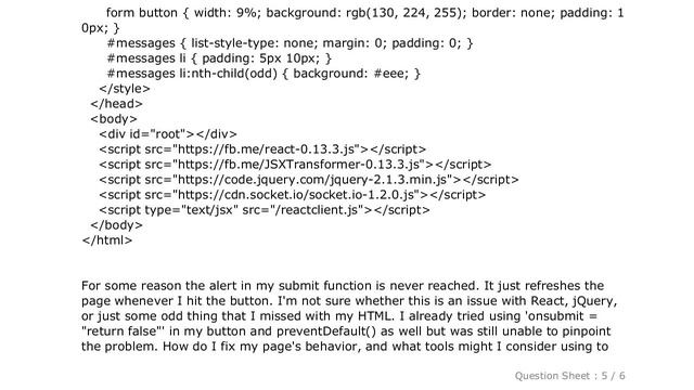 jQuery : React generated button on my form keeps refreshing the page смотреть онлайн