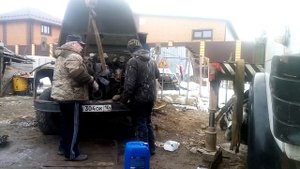 снятие двс зил 130