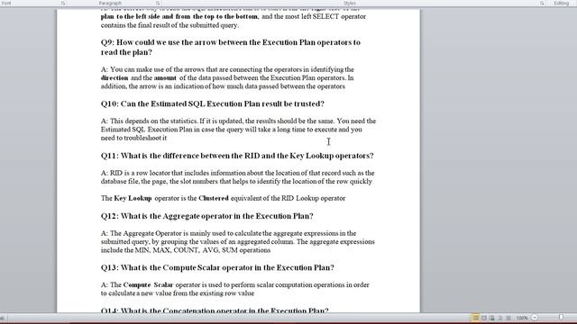 SQL Server Interview Questions about Performance Tuning | Query Execution Plan Interview Questions