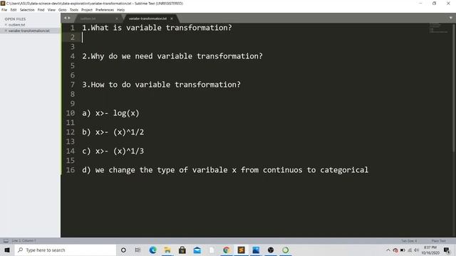 Variable transformation || Data Science || Python || Anaconda Navigator смотреть онлайн