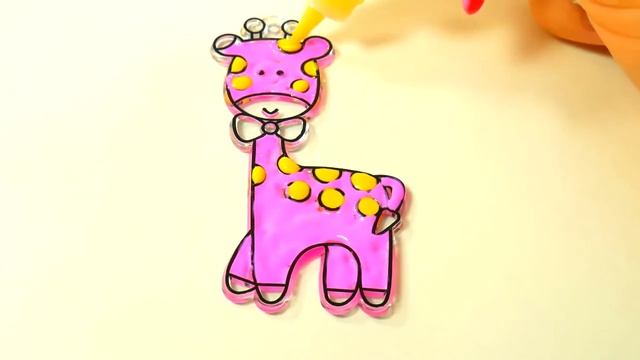 Витраж для детей Учим цвета с Раскрасками Учимся рисовать Рисуем жирафа Учимся раскрашивать витражи смотреть онлайн