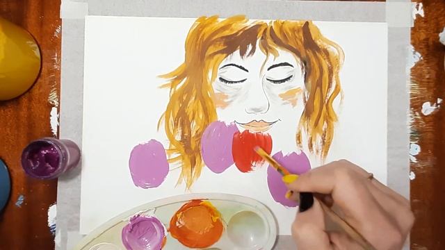 Как легко нарисовать маму. Рисуем на 8 марта. Рисуем тюльпаны. Рисуем девушку в тюльпанах.