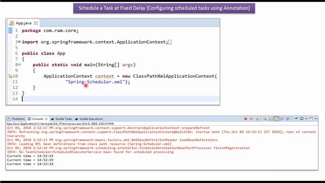 How to schedule jobs using @Scheduled annotation (Fixed delay) in spring? | Spring Tutorial