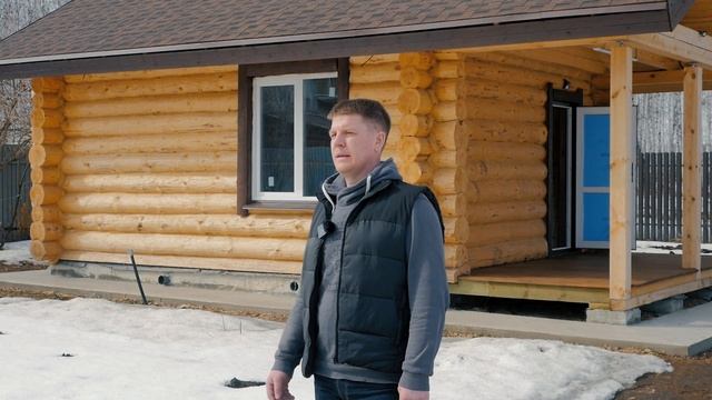 БАНЯ из СРУБА 4,5х5,5 с ТЕРРАСОЙ и ВТОРЫМ СВЕТОМ. Контролировали весь ПРОЦЕСС СТРОИТЕЛЬСТВА. смотреть онлайн