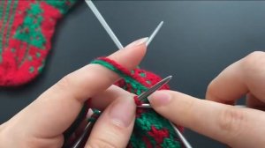 Новогодгий узор "Елочки" для носков (#knittingtutorialforbeginners #knittingsocks #вязаныеноски)