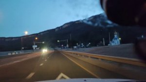 Дорога из Даховской в Каменномостский утром 10 января 2023 года.