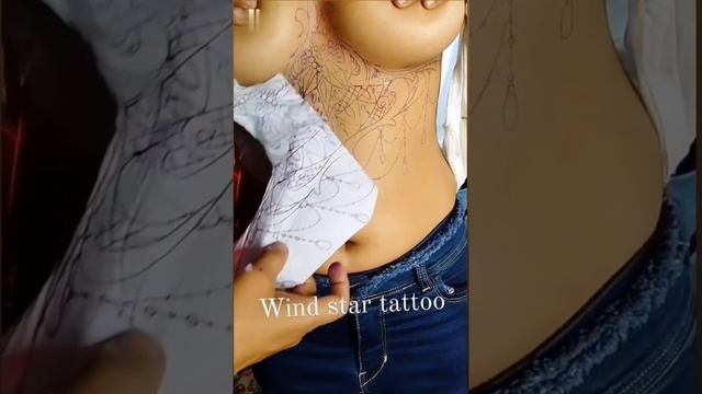 gril wind star tattoo#gril tattoo#tattoo official#shorts