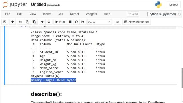 Pandas INFO  and DESCRIBE  Functions | Pandas tutorial For Data Science