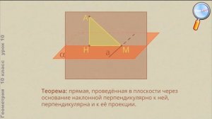 Геометрия 10 класс (Урок№10 - Перпендикуляр и наклонные.)