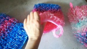Мочалки - варежки ручной работы из полипропиленовой нити
