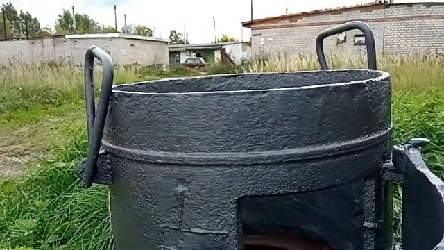 чугунная армейская печь "пов-57" под казан покрасил термоэмалью 1200°