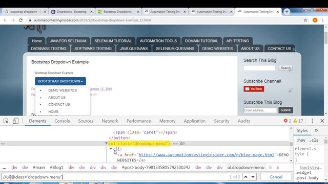 Selenium WebDriver | Part24 | How to Handle Bootstrap Dropdown in Selenium WebDriver