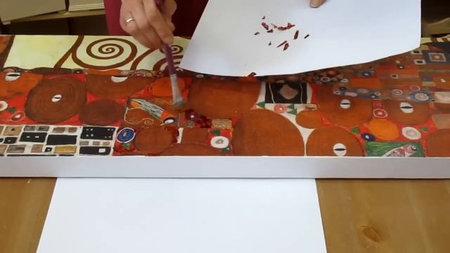 Decoupage on canvas art DIY IDEA