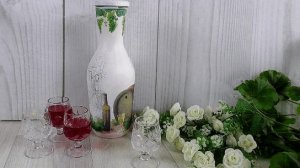 Декор бутылки в винтажном стиле