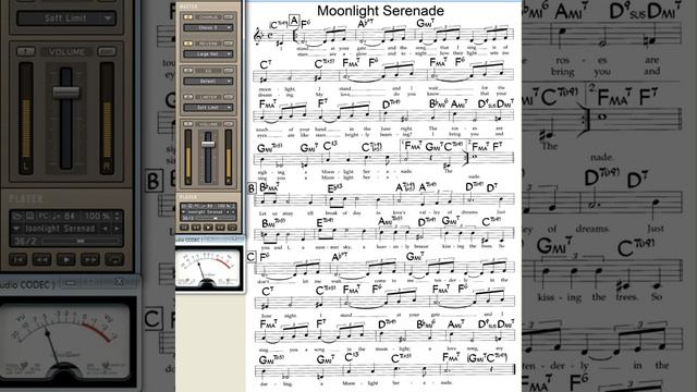 Moonlight Serenade playalong for Cornet Trumpet Vocal or any Bb instrument with lyrics смотреть онлайн