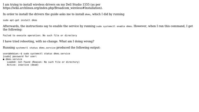 systemctl: Failed to execute operation: No such file or directory смотреть онлайн