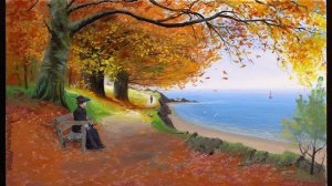Аcrylic Landscape Painting ? Autumn Day / Satisfying Art / Easy Drawing For Beginners / Акрил