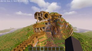 MineCraft - Дом на горе в средневековом стиле (#1)
