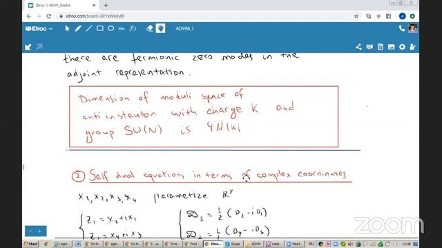 Александр Дятлик — Вычисление размерности пространства модулей инстантонов. Начало АДХМ смотреть онлайн