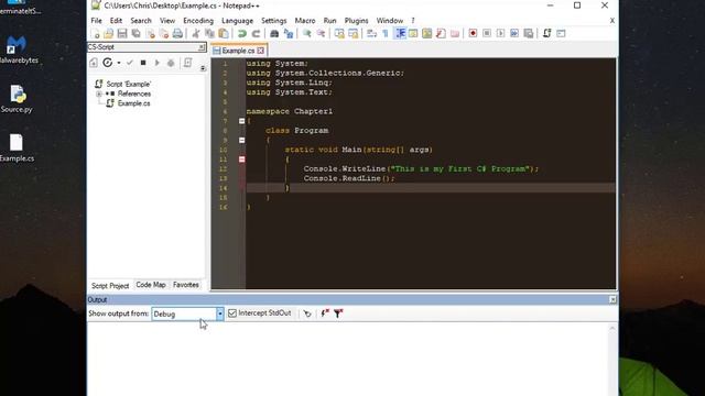 How To Run or Execute a C# Script in Notepad++