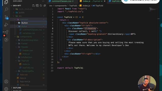 NFT Website using ReactJS  Part 2 Header and Buttons  ReactJS Beginner's Project for Resume