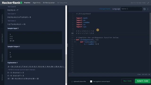 197 - Xor-sequence | Bit Manipulation | Hackerrank Solution | Python
