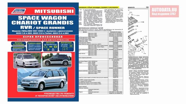 Руководство по ремонту Mitsubishi Space Wagon, Chariot Grandis, RVR, Space Runner 1997-2003 бензин