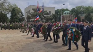 Церемония возложения венков на Мемориальном комплексе "Освободителям Белграда", 9 мая 2023 года. Ч1