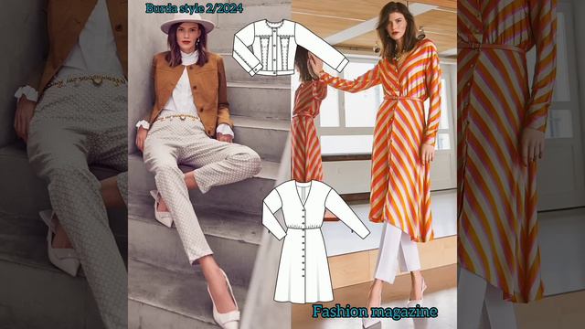 Burda style 22024  full preview and complete line drawings 