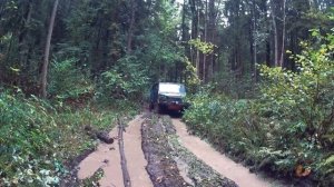 Едем на делянку по лесовозной дороге. ЛуАЗ-969 в своей стихии!!!