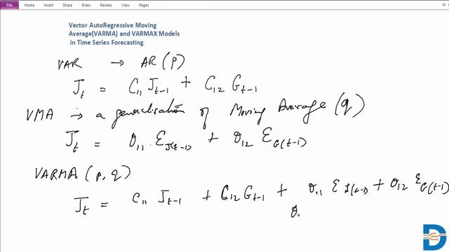 VARMA and VARMAX Models in Time Series Forecasting