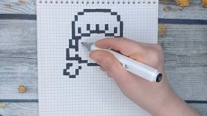 Рисунки по клеточкам - ИГРА В КАЛЬМАРА / Как нарисовать куклу из Игры в кальмара по клеточкам