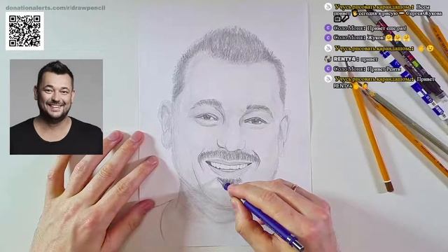 Как нарисовать Сергея Жукова карандашом (СТРИМ) / How to draw Sergey Zhukov (Live) смотреть онлайн