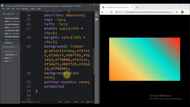 Animated Login Form With Glowing Gradient Drop Shadow Effect || HTML5 & CSS3 || Full Tutorial