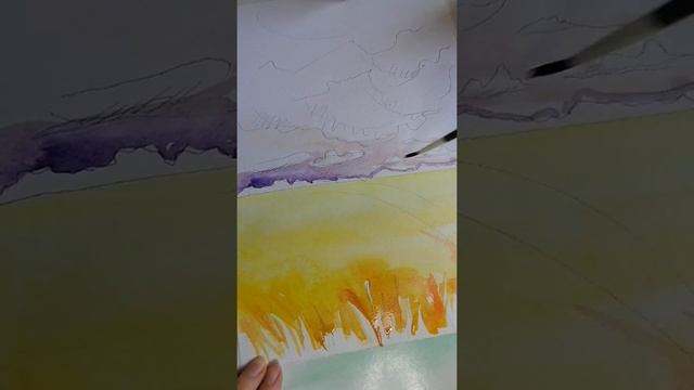 Пейзаж. Українське поле з колосками пшениці. смотреть онлайн