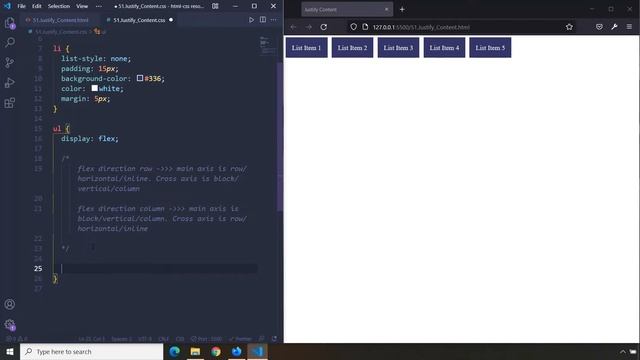 HTML-CSS Tutorial Lesson 51: Justify Content - Flexbox #5