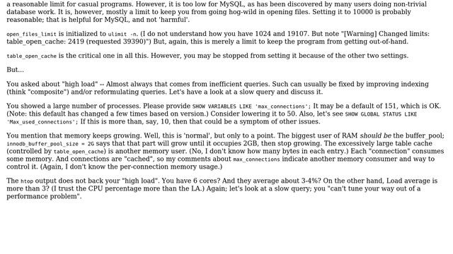 Databases: Something in MySQL is causing progressively high load which consumes almost all memory смотреть онлайн